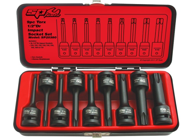 SP - 9PC 1/2 DR TORX IMPACT SOCKET SET